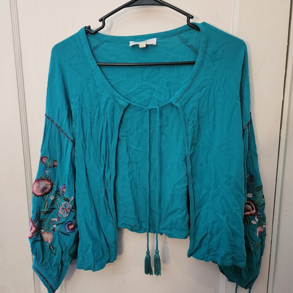 women's long sleeve blouse/cardigan sz M/L